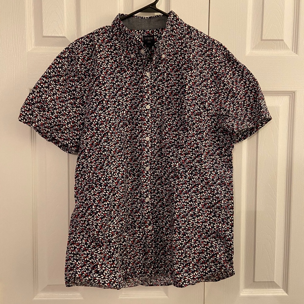 J.Crew Short Sleeve Button-up Shirt Mens Large